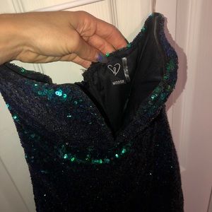 Blue/Green sequin mini dress